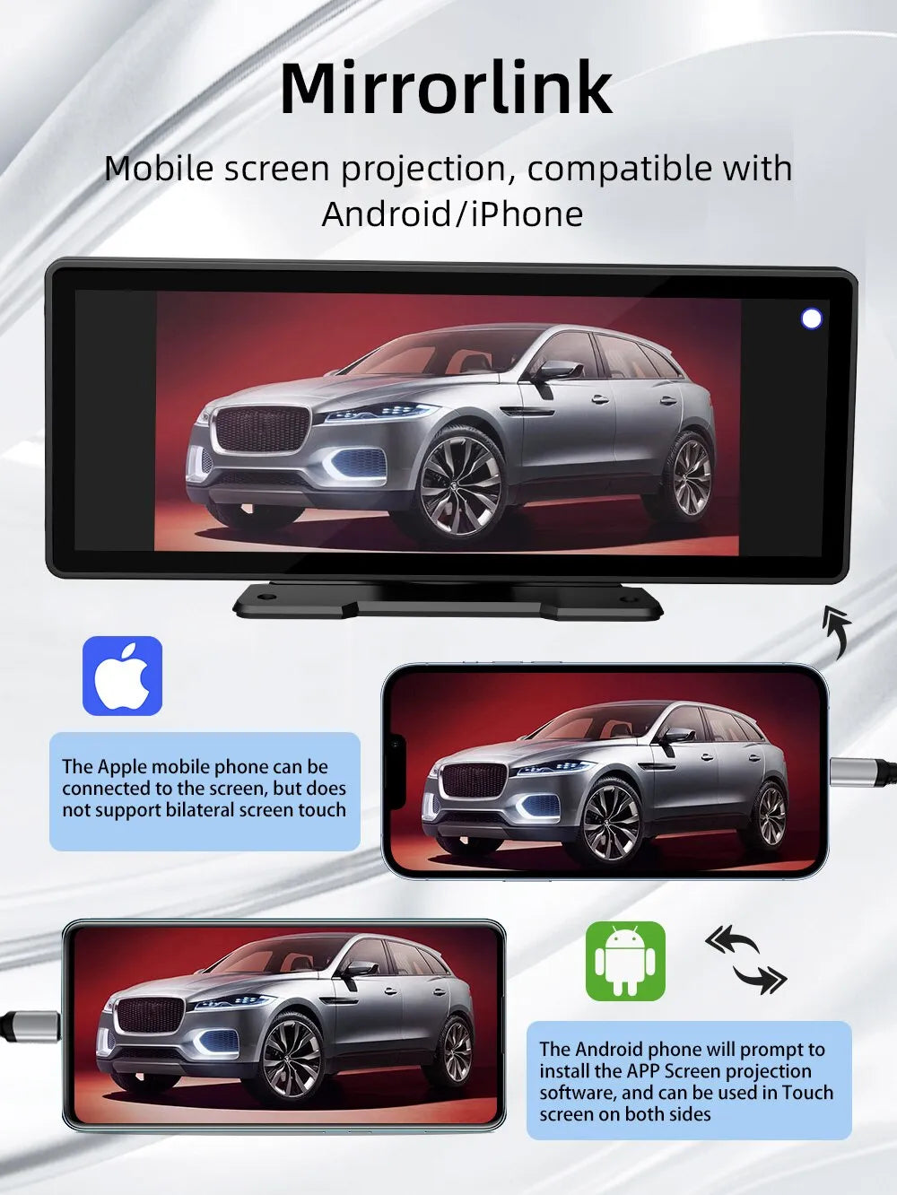 Universal 10.26” Screen Car Radio Multimedia WIFI Video Player Wireless Carplay Screen for Apple Or Android