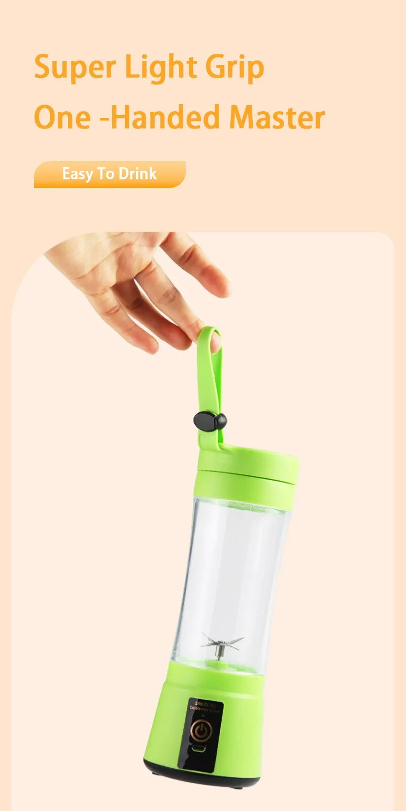 Portable Mini Electric Juicer USB Charging Smoothie Milkshake Maker Automatic Fresh Squeezer Fruit Orange Lemon Kitchen Blender