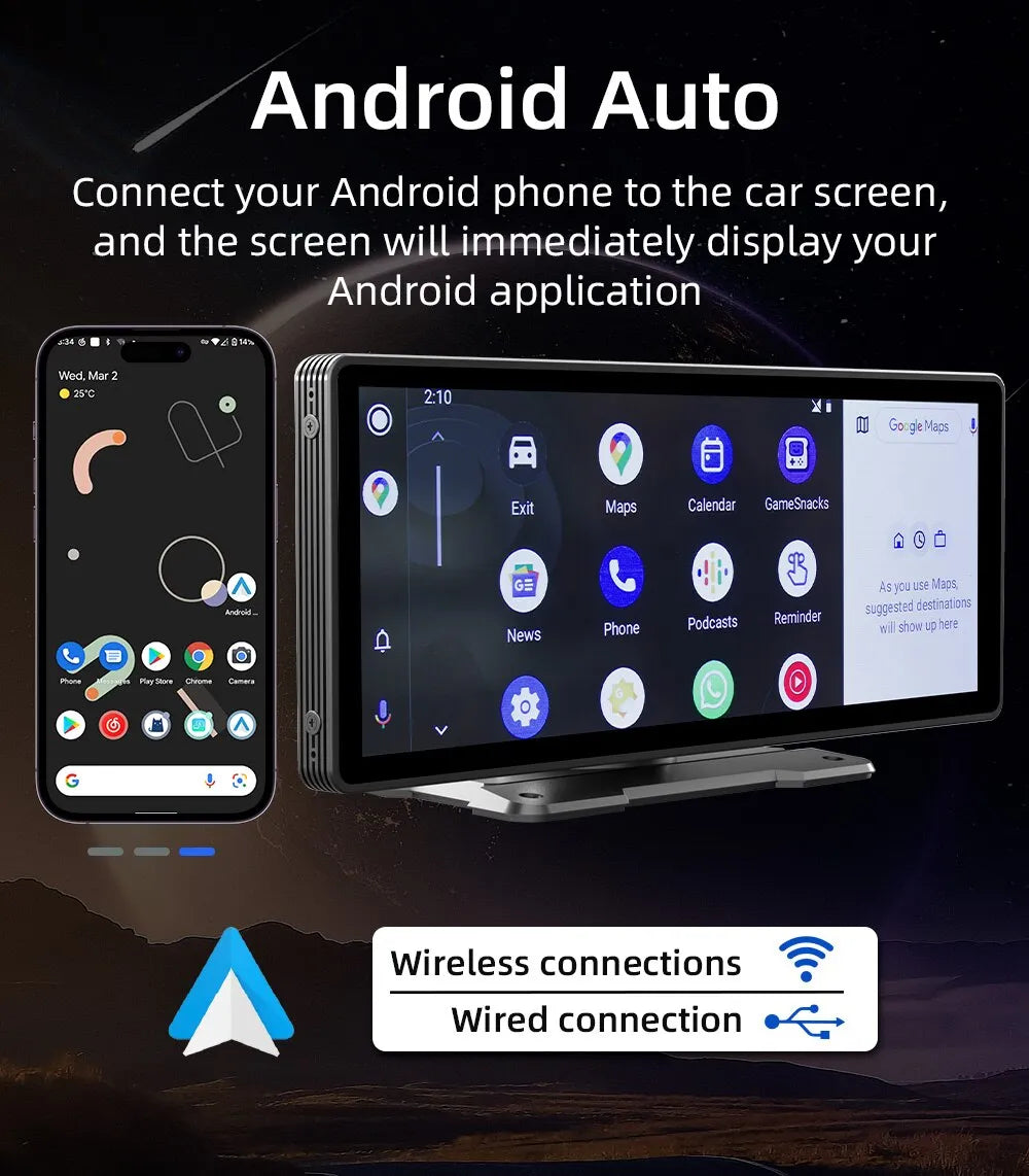 Universal 10.26” Screen Car Radio Multimedia WIFI Video Player Wireless Carplay Screen for Apple Or Android