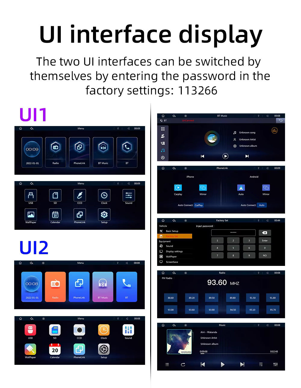 Universal 10.26” Screen Car Radio Multimedia WIFI Video Player Wireless Carplay Screen for Apple Or Android